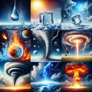 💧🧊🔥⛈️🌪☄️💦