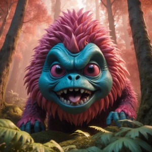An ultra-photorealistic scene with a whimsical, kawaii-style, ta...