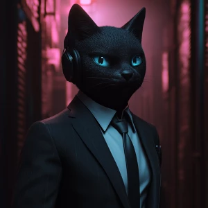 Generate a GTA-style character featuring an anthropomorphic cat...