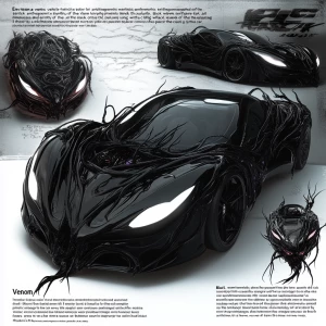 "Envision a vehicle transformed by the dark, sentient power of t...