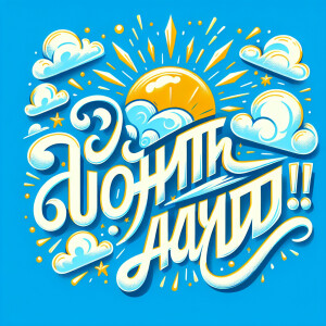 sunny day and write “С добрым утром, Заур!”