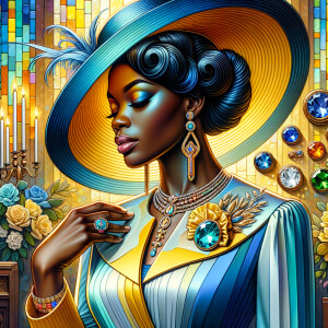 A spiritually enriching illustration portrays an African America...