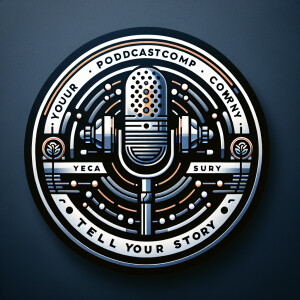 In a circle, create a logo for a company called YOUR PODCAST COM...
