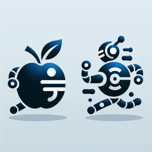 Create a logo of feud between Apple iPhone and Android