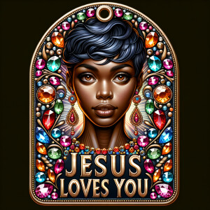 Redesign the tag to feature an African-American woman with a sty...