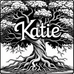 Create a detailed black-and-white name art design incorporating...