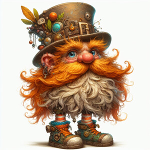 A hilariously eccentric dwarf with a bushy orange beard that see...