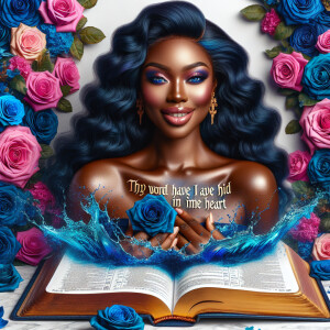 Create an image of an ultra-light-skinned African-American woman...