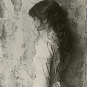 Create a monochrome image that has a vintage, slightly faded eff...