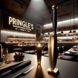 Modern chic upscale restaurant called “Pringle’s Underground Kit...