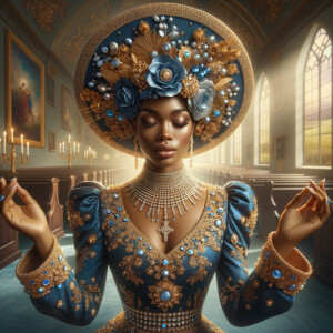 Create an illustration that embodies spirituality and a deep con...