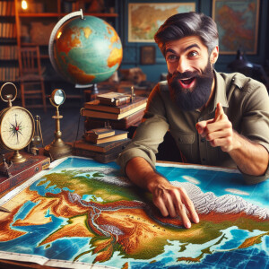 A man describing the Republic of Dagestan in the picture