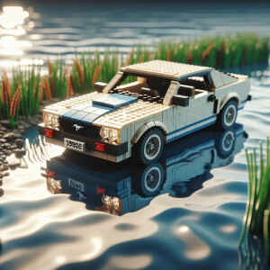 1992 Ford mustang, sitting by the water