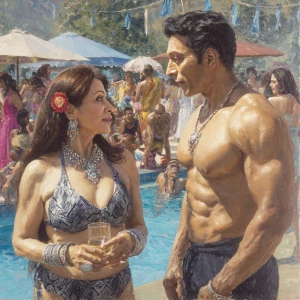 Hyperrealism, art. a punjabi   mother in law, in her late 50s,...