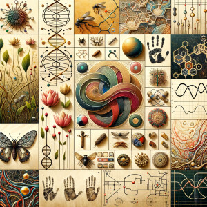 The golden ratio, Minimalist art Circuit, boards, circuitry, diagrams Cellular structures, DNA, circuit boards, colorful wires,  asian and Egyptian  graffiti, lie detector graphs, cardio, printout , branches infinity sign, cave, Art, handprints, distant birds flying, flowering vines, abstract gestural painting, dna