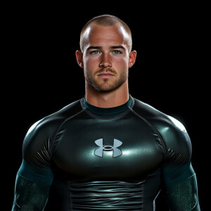 Create an  midlife aging progression image of a balding brown ha...