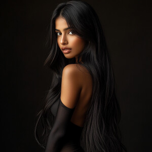 Create an image of a 25-year-old Indian Instagram model with pro...