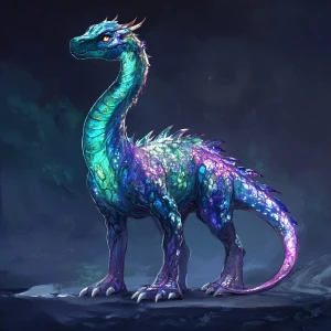 a magnificent, bipedal creature that stands at an imposing heigh...