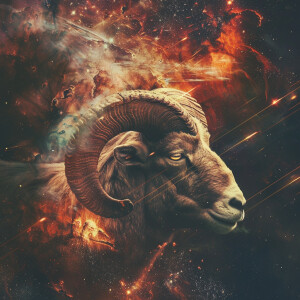 Double Exposure Cosmic Photo Concept for Blend the fierce image...