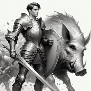 A Dungeons and dragons type, digital fan art painting of young k...