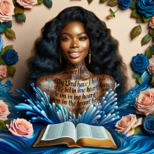 Create an image of an ultra-light-skinned African-American woman...