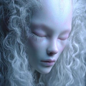 An otherworldly, serene, and beautiful alien being with an ether...