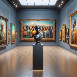 Design a close-up, detailed 3D view inside an African-American m...