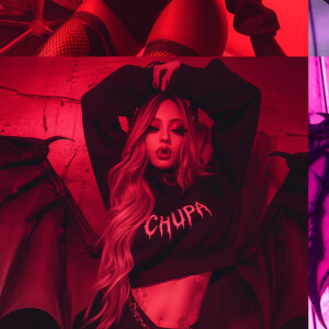 a photograph of a gorgeous vampire with large bat wings and perf...