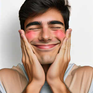 xxx with a bright smile, his eyes were slightly closed, and his...