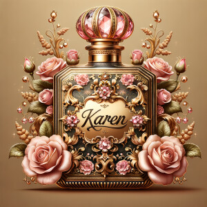 Craft an image of an ornate perfume bottle, with a luxurious des...