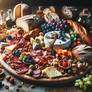 "A. Charcuterie Board

B. Create a detailed composition of a c...