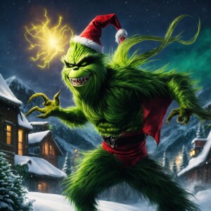 Imagine the Grinch infused with the sinister power of a Venom sy...