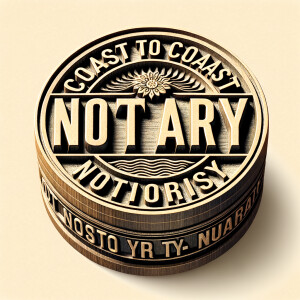 A notary stamp that reads "coast to coast' "notary"