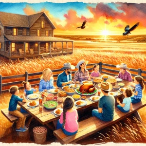 A very Texas Thanksgiving, watercolor paint