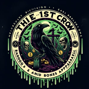 Design a circular cartoonish logo blending vintage and modern ae...