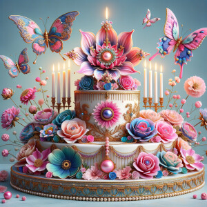 Craft a digital artwork that dramatically amplifies the colorful...