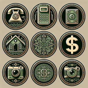 round covers for those highlights on Instagram. in green and bei...