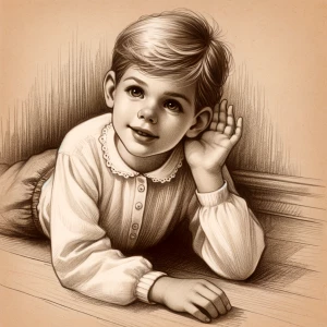 I want a vintage pencil drawing on a light brown paper backgroun...