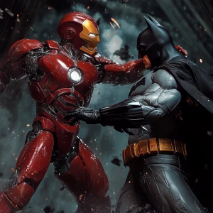 Ironman fighting Batman