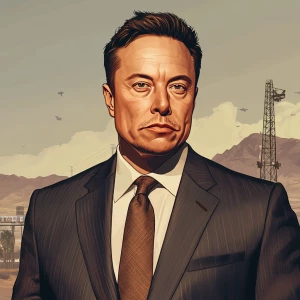 generte elon musk in GTA style