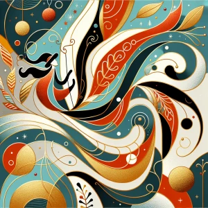 Design an abstract image celebrating Christmas, featuring a styl...