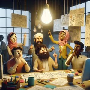 A team of people come up with an amazing idea for a digital solu...