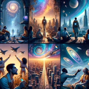 Create a concept for a hyperspace music video inspired by the qu...