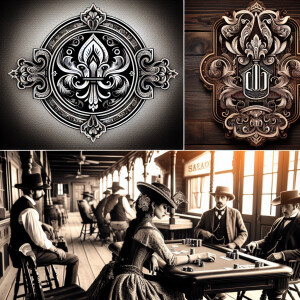 Gambler at table in saloon