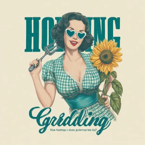 /imagine prompt: retro 1950s housewife, shoulder-length curled h...