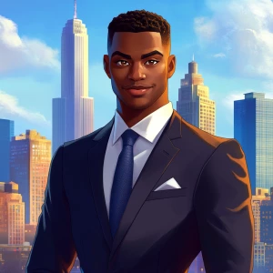 Generate an image of a confident African American male standing...