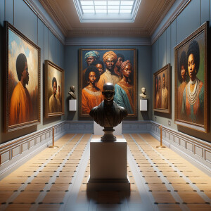 Design a close-up, detailed 3D view inside an African-American m...