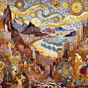Explore how Gustav Klimt would reinterpret  painting of Rio de J...