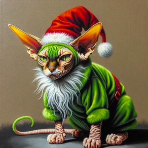 digital colourful airbrushed painting of a realistic Sphinx cat,...