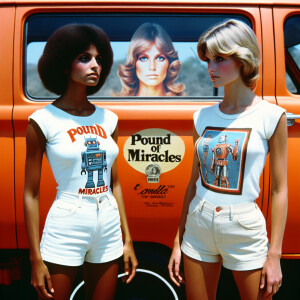 Photograph from the early seventies of two stunning women: a nat...